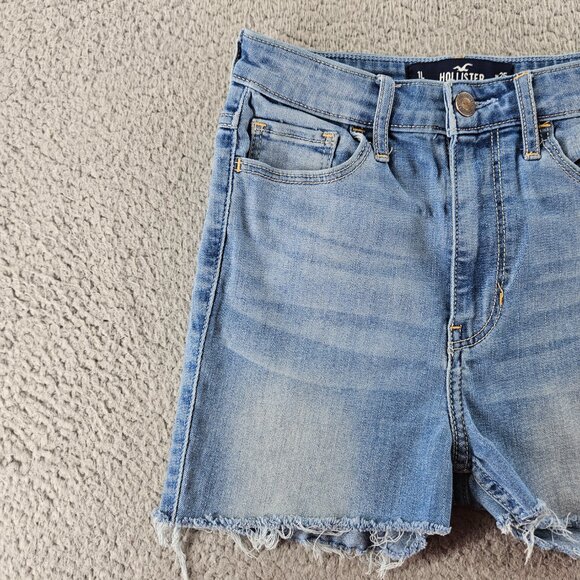Hollister Shorts‎ Womens 25 Blue Ultra High Rise Distressed Cut Offs Frayed Hem - Picture 2 of 16